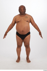 Whole Body Man Black Overweight Street photo references
